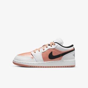 Nike Air Jordan 1 Low Older Jordan Sko Børn Hvide Sort | NK471HZV