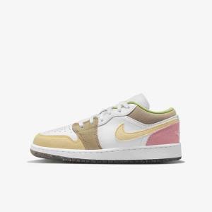 Nike Air Jordan 1 Low SE Older Jordan Sko Børn Hvide Grøn | NK135QVS